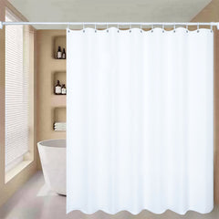 71x71 Inch Bathroom Shower Curtain With 12 Hooks Mould Proof Mildew Resistant Shower Curtain 1.8 m x 1.8m White