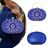 Blue Rhinestone Clutch Purses