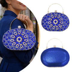 Blue Rhinestone Clutch Purses