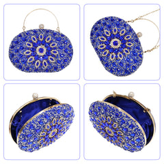 Blue Rhinestone Clutch Purses
