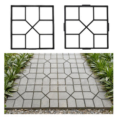 2Pack 40cm Paving Mold Concrete Moulds Outdoor Garden DIY Walkway Maker Mold Stepping Stone Paving Pavement Mold Reusable Tool for Driveway Backyard Patios Decor