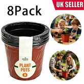 8PCS Plant Pots Thick Plastic Plant Pots