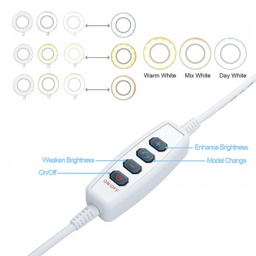 Selfie LED Light Ring with Phone Holder Stand Clip