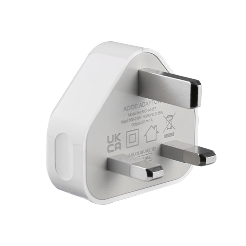 5V 1000MA USB Charger Adapter UK Plug for iPhone 5S 6 Plus Samsung - White