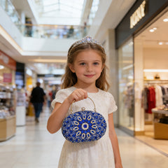 Blue Rhinestone Clutch Purses