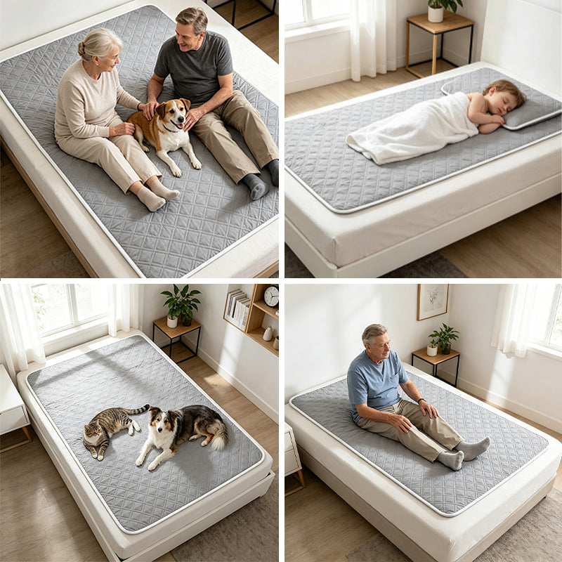 2PCS XL Reusable Incontinence Bed Pad 80 x 120cm Waterproof Mattress Protector Washable Double Bed Waterproof Cover for Adults Elderly Kids Women Period
