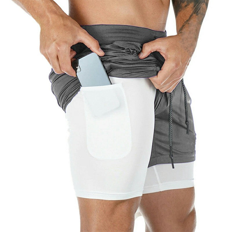 Double Layer Running Training Shorts Fitness
