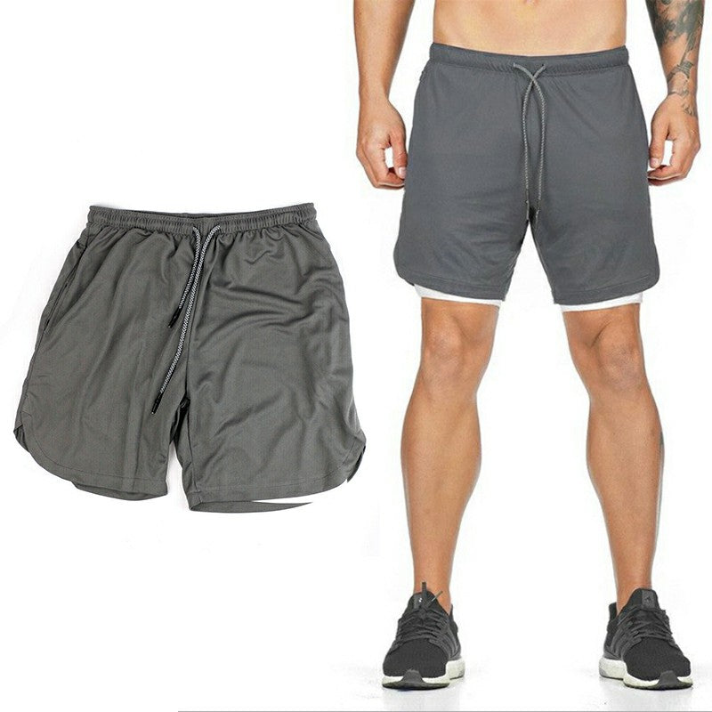 Double Layer Running Training Shorts Fitness