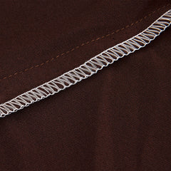 Polyester Spandex Fabric 1-Piece Stretch Slipcover for 2-Seats Sofa - Brown