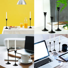 3pcs Candlestick Holder Decorative Candle Holder for Fireplace Dinning Table Home Decorations - Gold