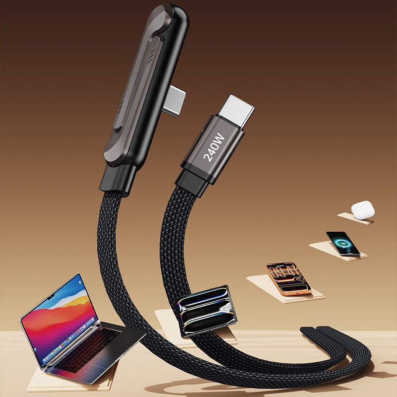 2 in 1 Invisible Holder 240W 1.5m USB C to C Data Cable Foldable Phone Stand Fast Charging Cable for iPhone 15/16/17 Xiaomi Huawei Honor Samsung
